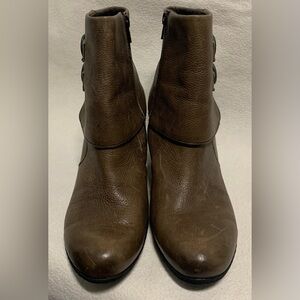Women's BOC Born Brown Leather Ankle Boots Heeled Booties Size 8.5